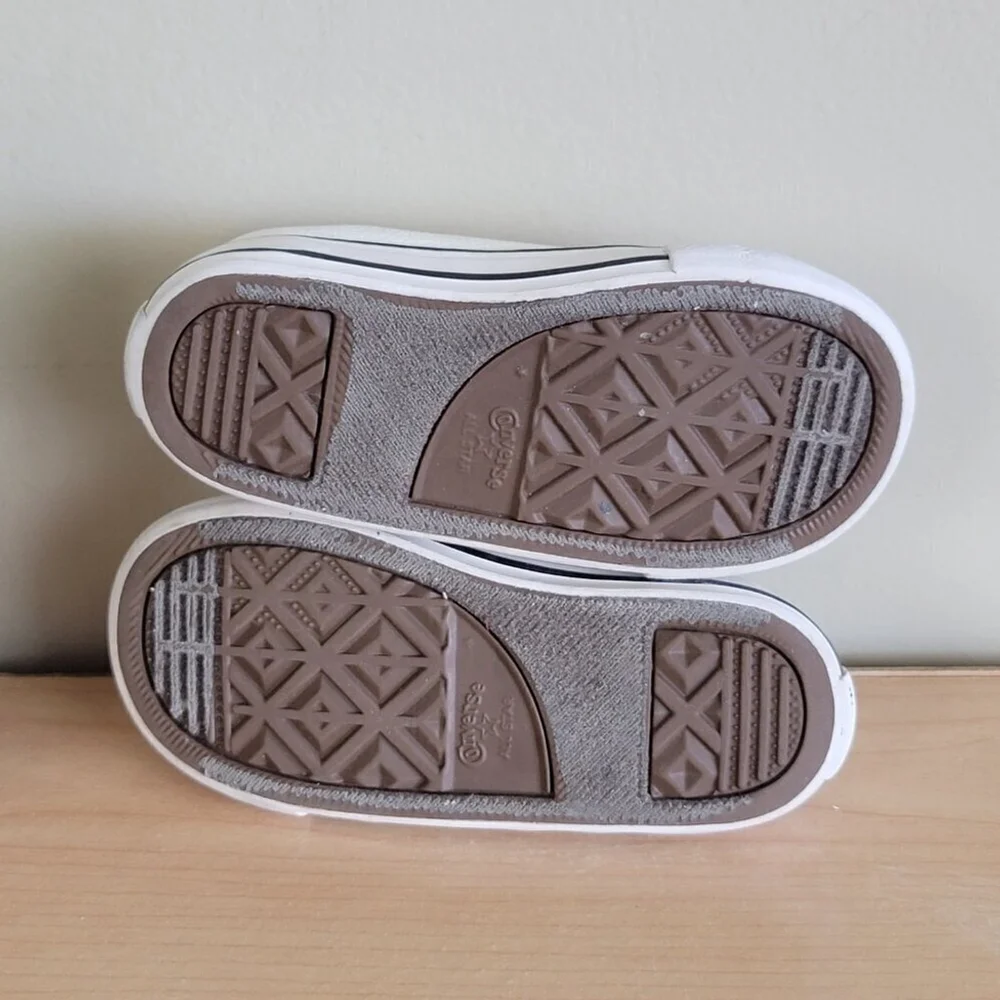 Converse Low Top White Faux Leather Toddler Infant Unisex Sneakers Shoes CTAS 8